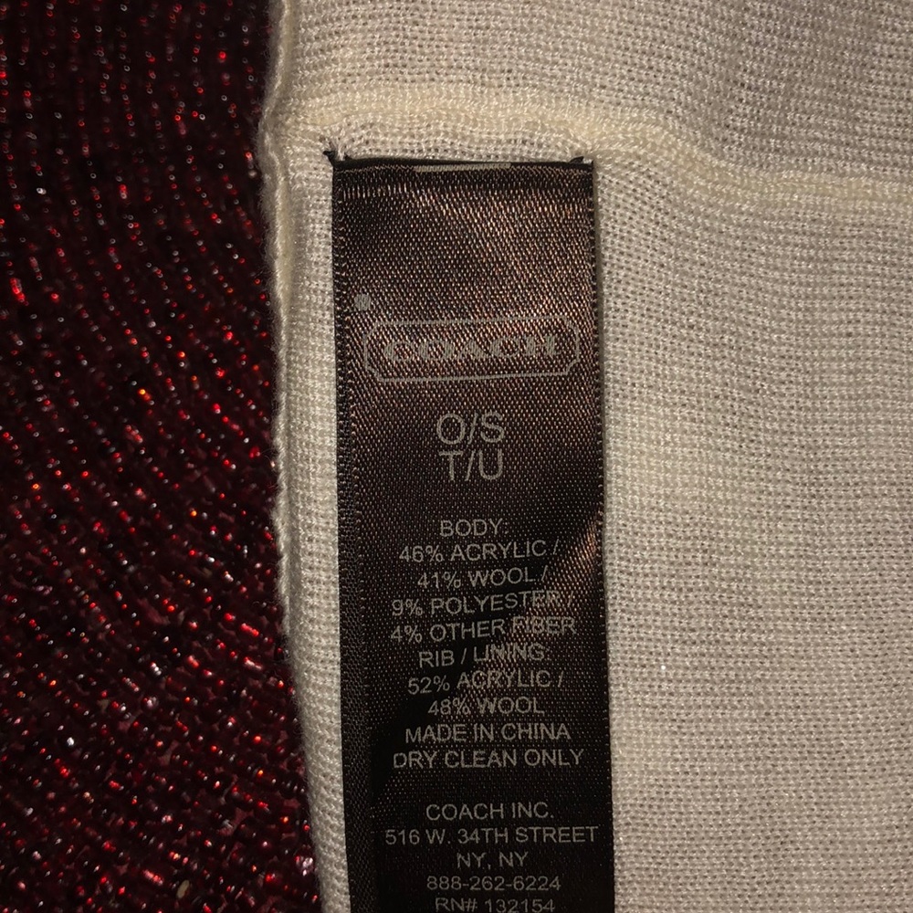 NEW Authentic Gold and Cream Coach Beanie - Picture 3 of 3
